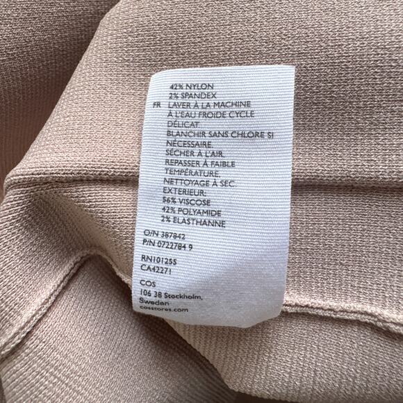 COS Long Structured Knit Jacket Beige Open Front Coatigan - Picture 8 of 12